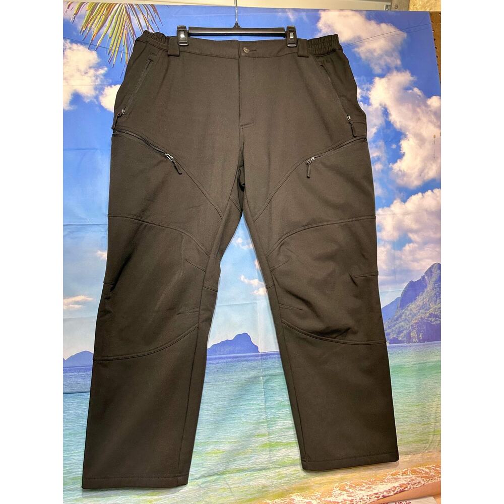Men's Thermal Windproof Cycling Pants, Fleece Lined Outdoor Hiking Size 40x30